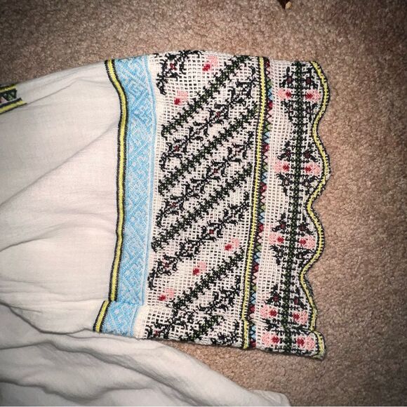 VINTAGE HAVANA Embroidered Peasant Top Size S - Picture 3 of 5